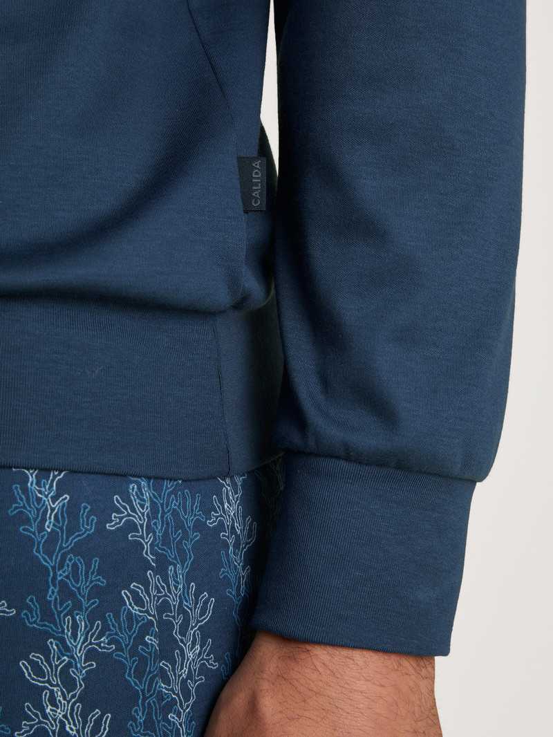 Vêtement De Nuit Calida Relax Choice 2 Pyjama With Cuff Bleu Homme | RRC-0385637