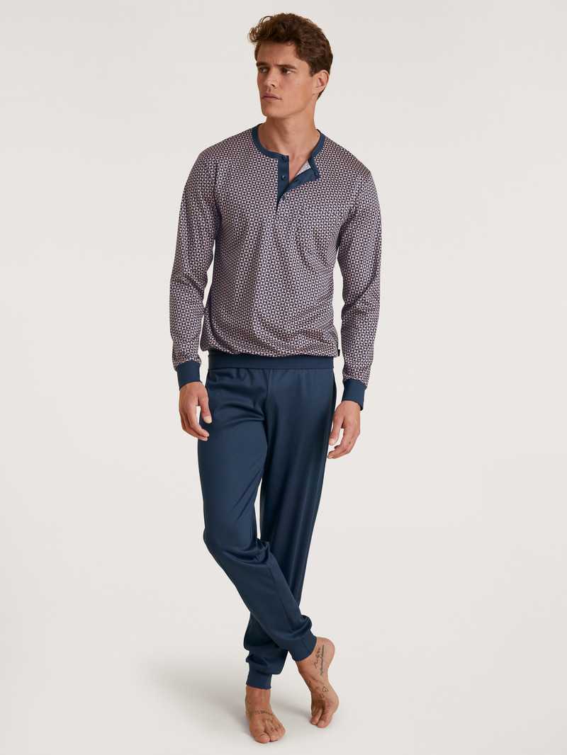 Vêtement De Nuit Calida Relax Selected 3 Pyjama With Cuff Warm Sands Homme | NWS-4531895