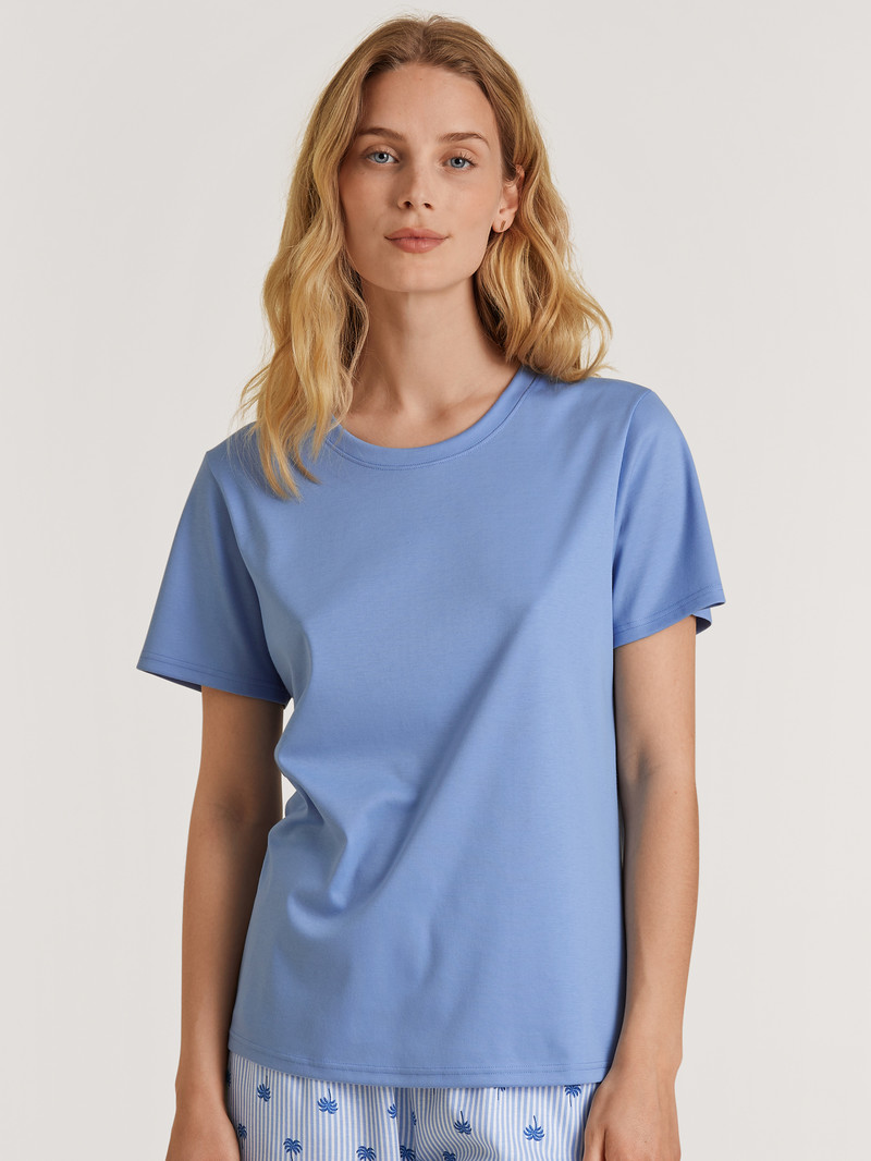 Summer Oufits Calida Favourites Serenity Shirt Short Sleeve Bleu Femme | UTY-5484130