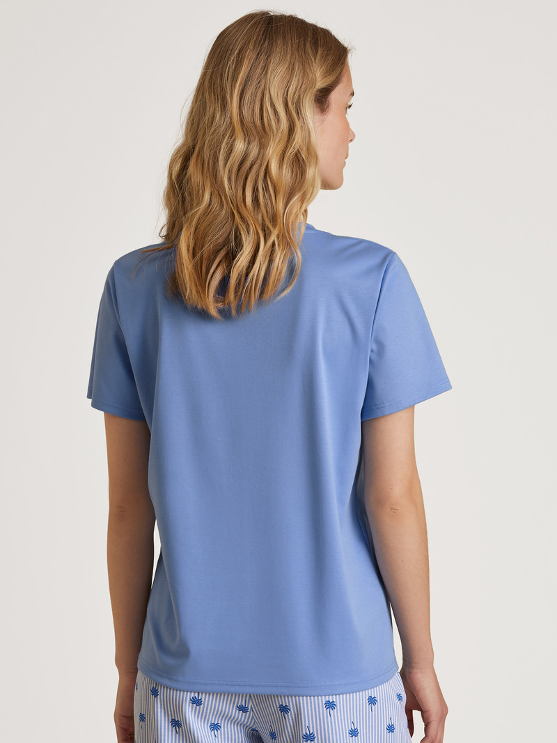 Summer Oufits Calida Favourites Serenity Shirt Short Sleeve Bleu Femme | UTY-5484130