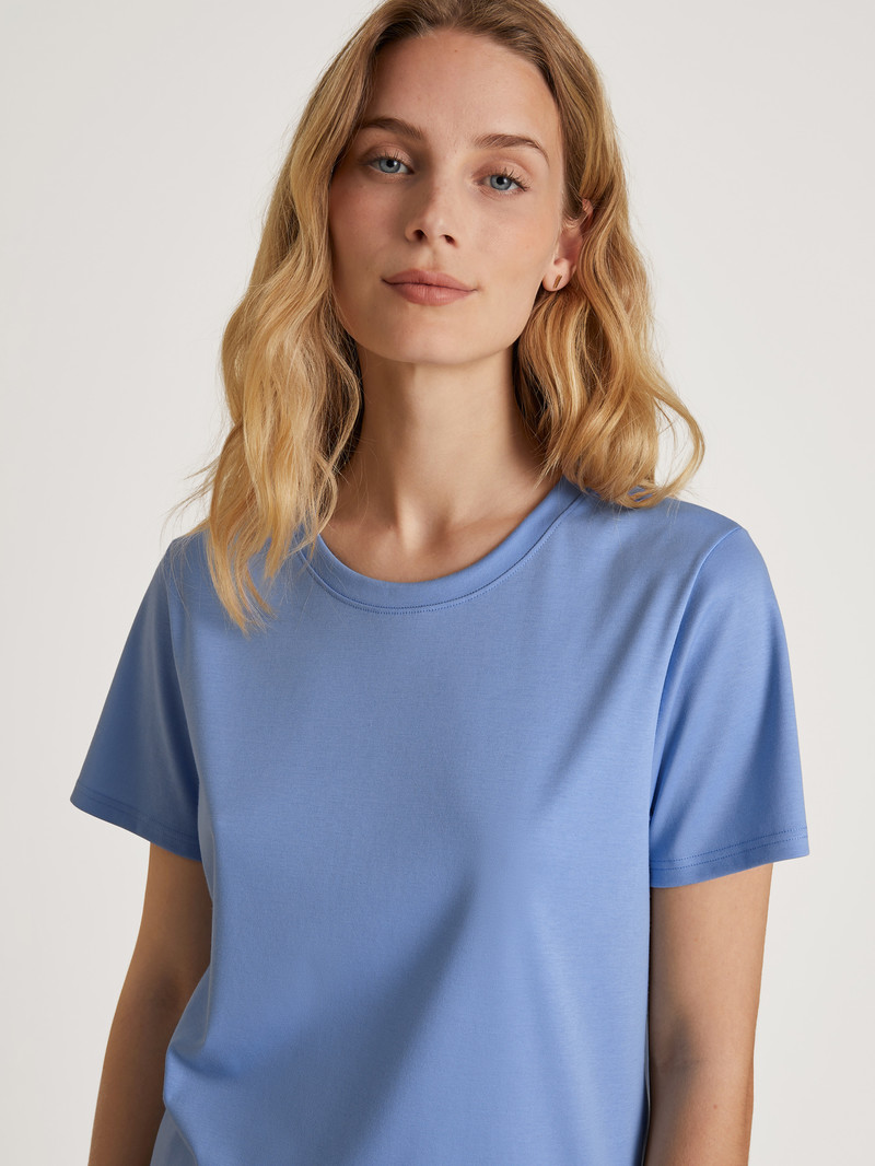 Summer Oufits Calida Favourites Serenity Shirt Short Sleeve Bleu Femme | UTY-5484130