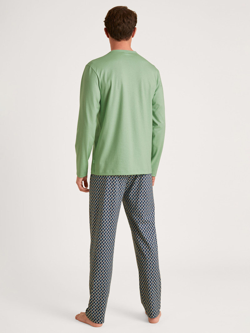 Vêtement De Nuit Calida Relax Imprint 3 Pyjama Vert Homme | EEP-7836224