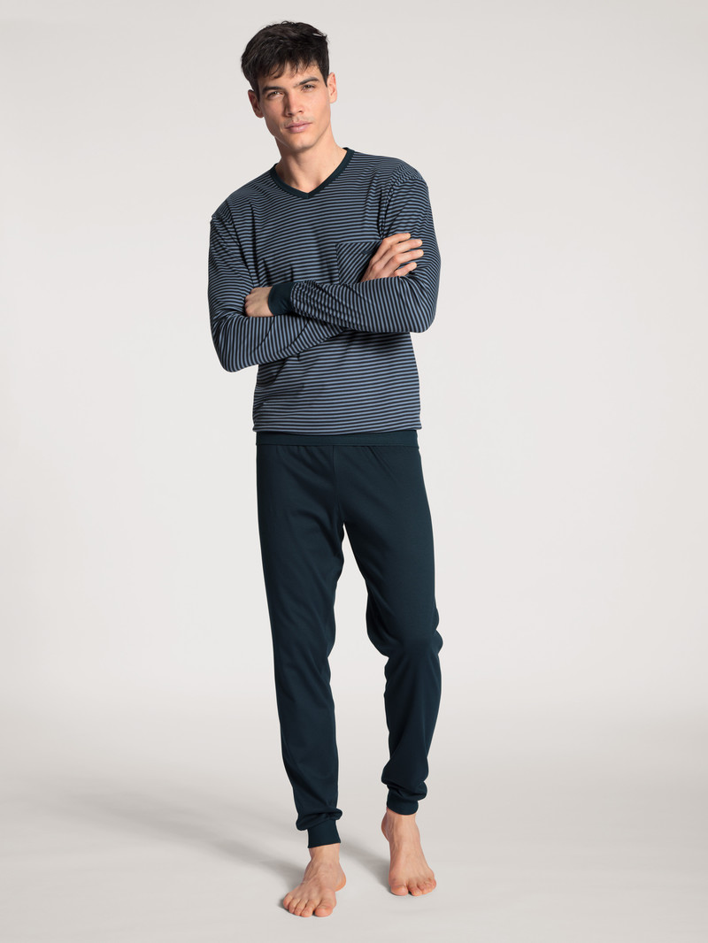 Vêtement De Nuit Calida Relax Streamline Pyjama With Cuff Noir Homme | XOL-5920988