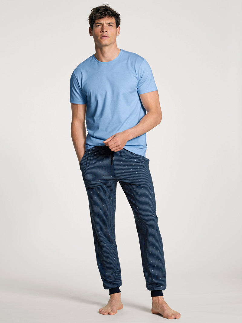 Vêtement De Nuit Calida Remix Basic Sleep T-shirt Bleu Homme | KGW-9191910