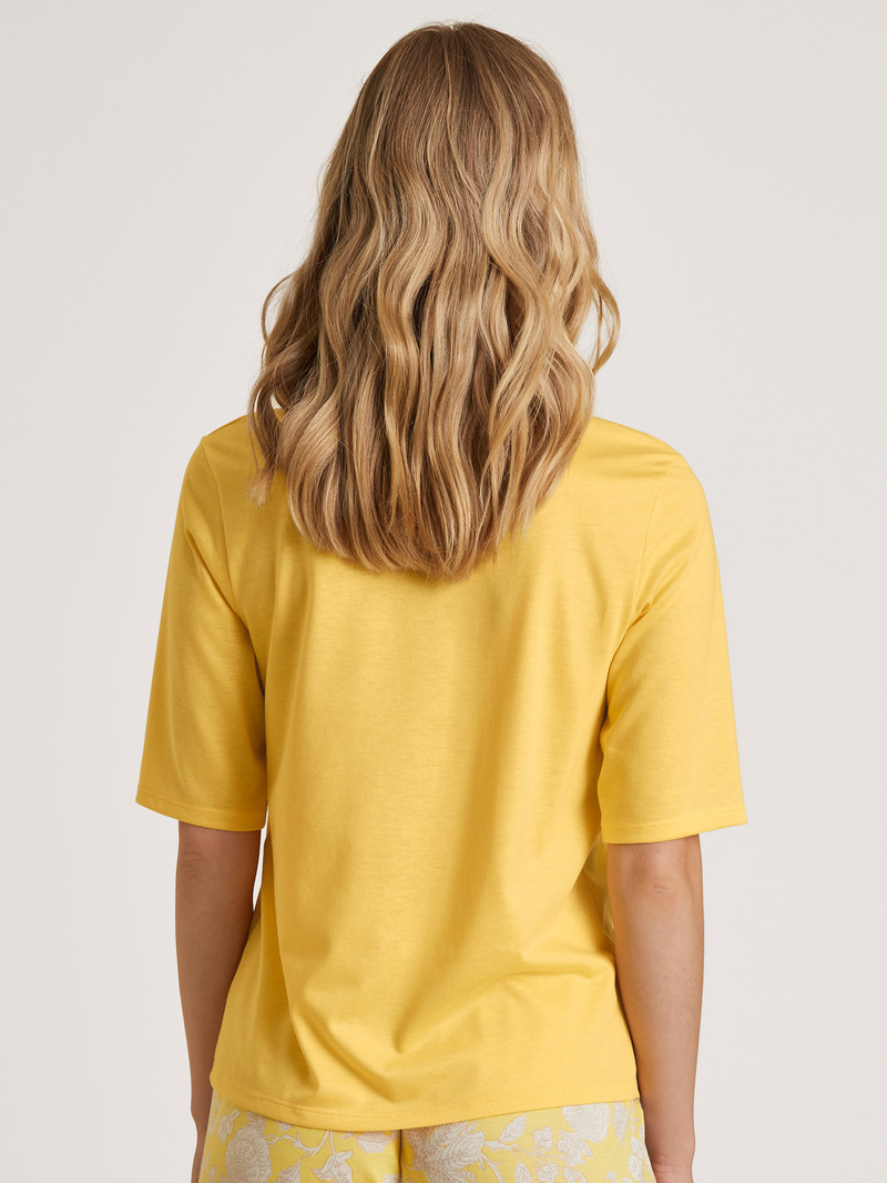 Summer Oufits Calida Favourites Light Shirt Short Sleeve Jaune Femme | BYS-2980017