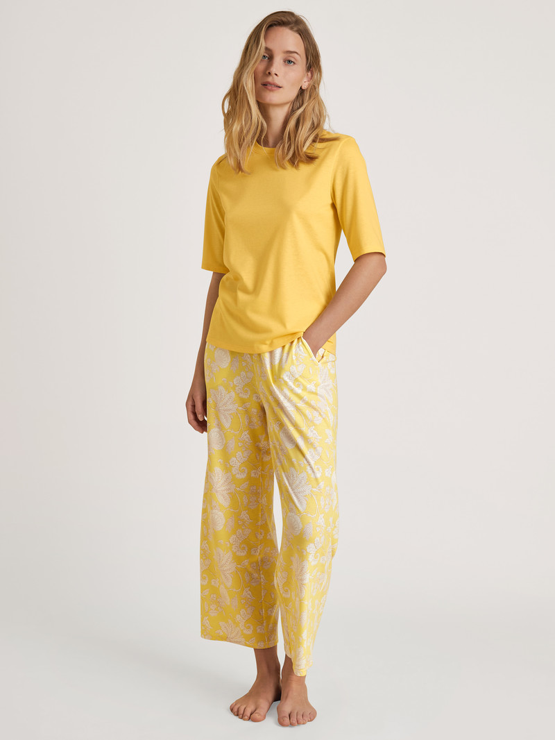 Summer Oufits Calida Favourites Light Shirt Short Sleeve Jaune Femme | BYS-2980017