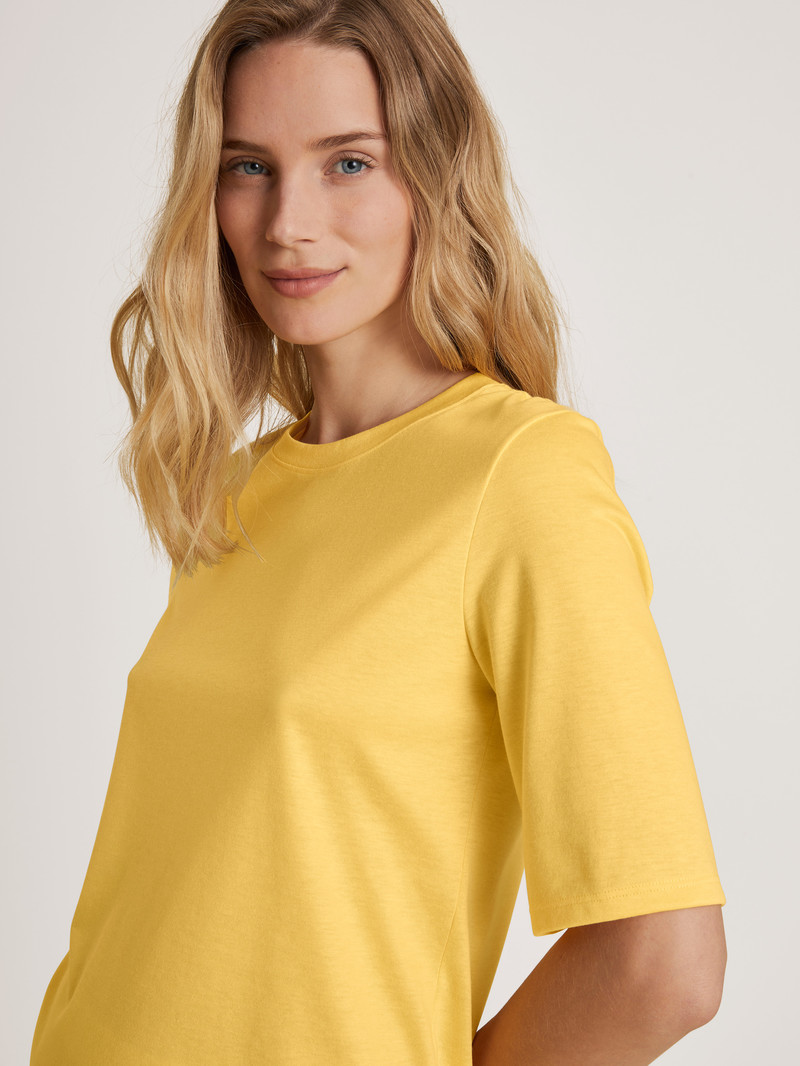 Summer Oufits Calida Favourites Light Shirt Short Sleeve Jaune Femme | BYS-2980017