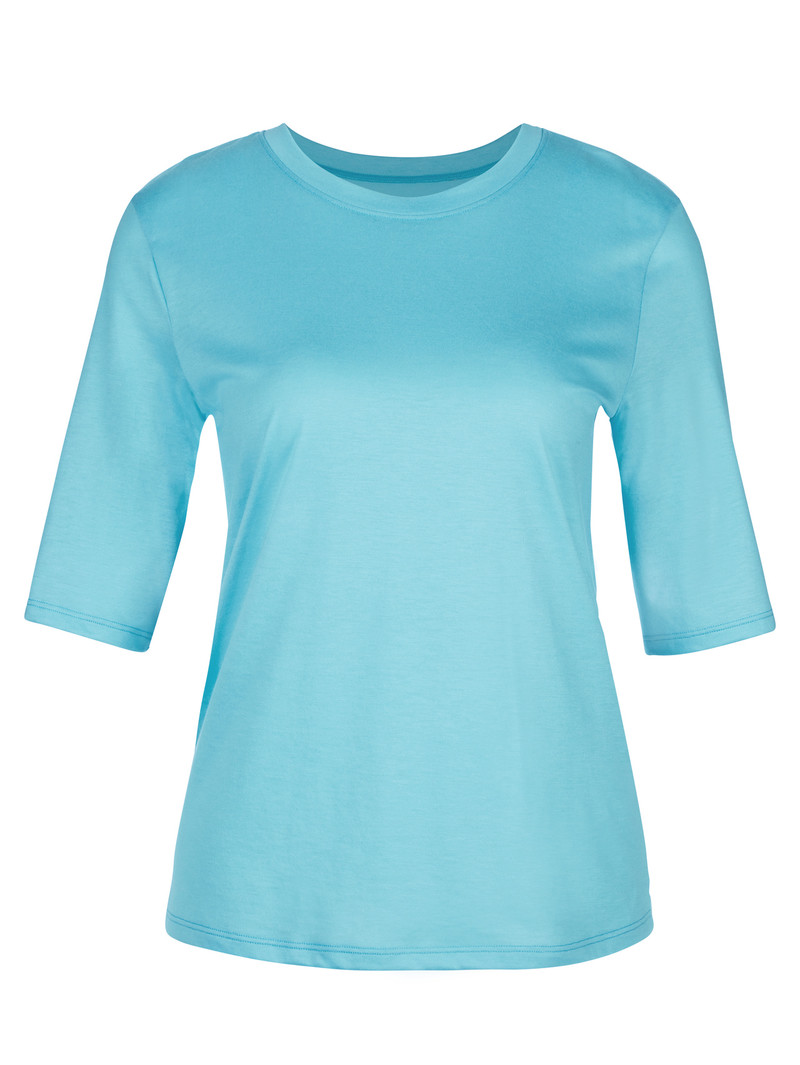 Summer Oufits Calida Favourites Energy Shirt Short Sleeve Bleu Femme | EQS-5550889