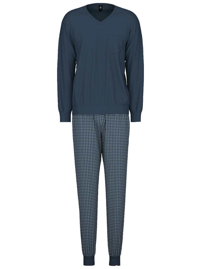 Vêtement De Nuit Calida Relax Imprint 1 Pyjama With Cuff Bleu Homme | AVL-6817776