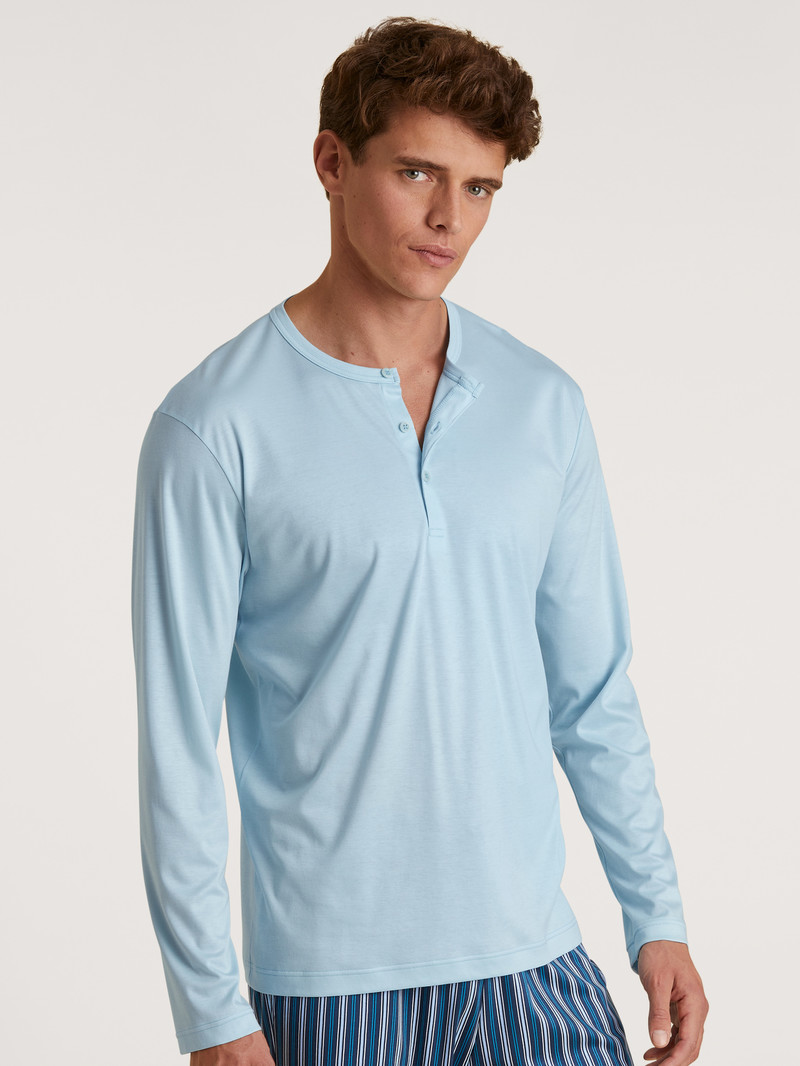 Vêtement De Nuit Calida Rmx Sleep Leisure Shirt Long Sleeve Bleu Homme | ZCL-8617577