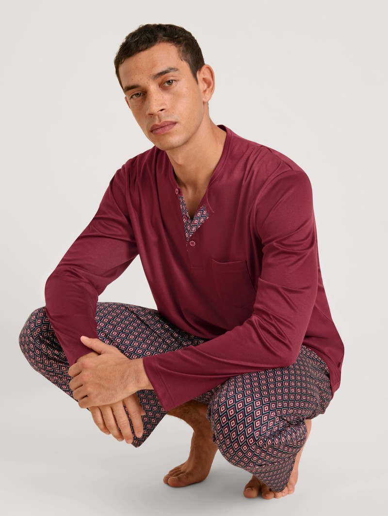 Vêtement De Nuit Calida Relax Selected 5 Pyjama Rouge Homme | YJP-6214834