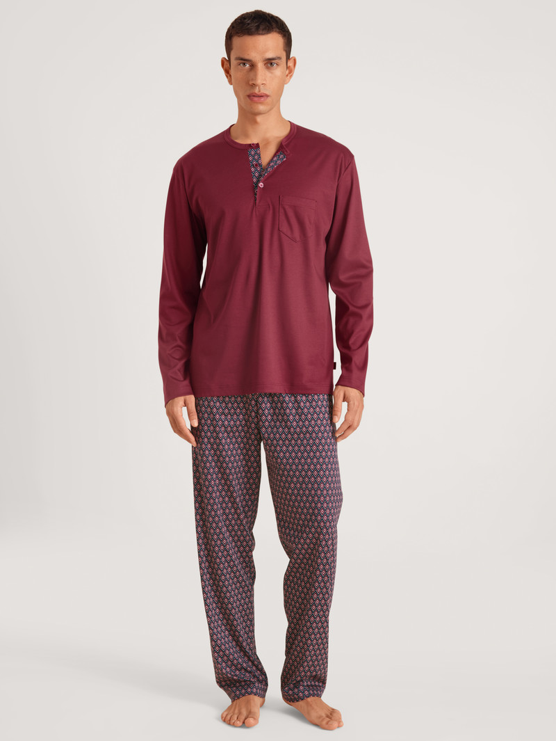 Vêtement De Nuit Calida Relax Selected 5 Pyjama Rouge Homme | YJP-6214834