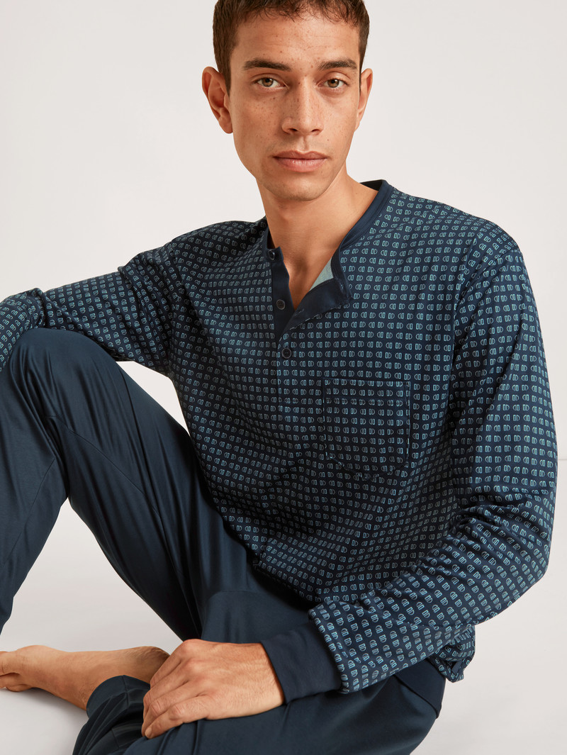 Vêtement De Nuit Calida Relax Selected 2 Pyjama With Cuff Noir Homme | IFR-6576760