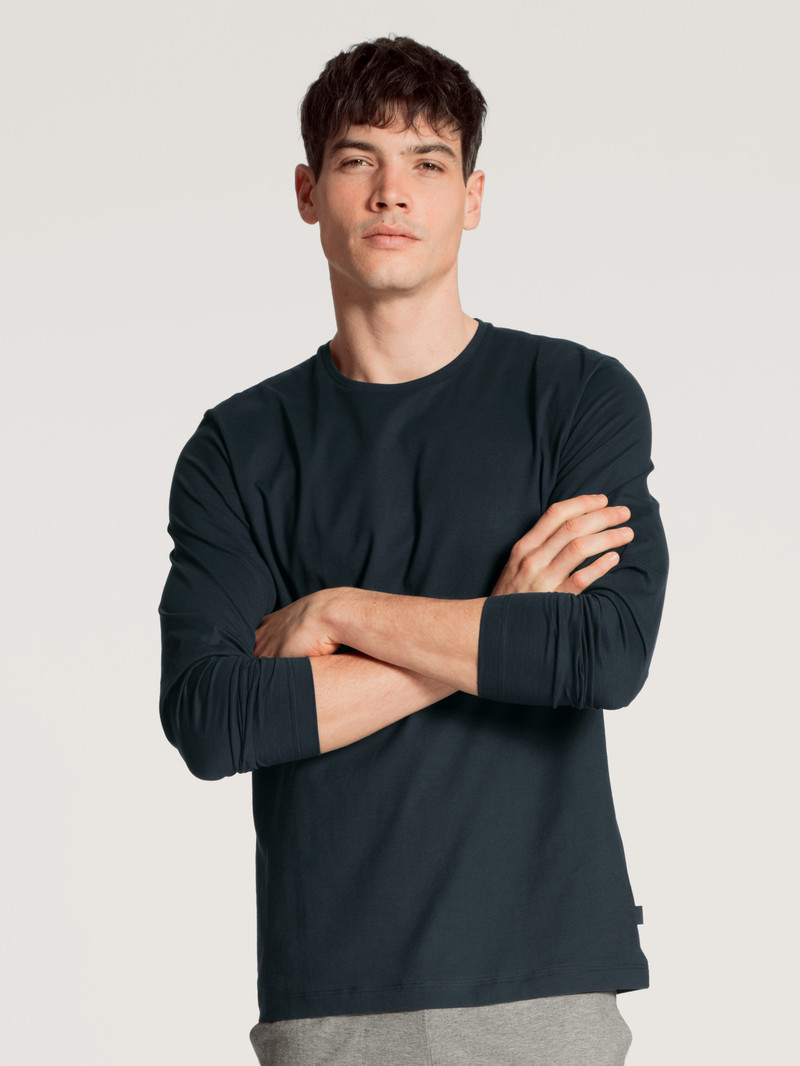 Vêtement De Nuit Calida Remix Basic Sleep Shirt Long Sleeve Noir Homme | HMD-9150065