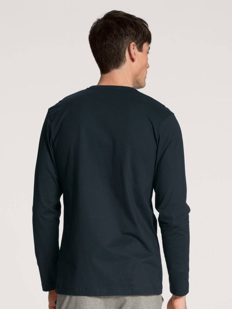 Vêtement De Nuit Calida Remix Basic Sleep Shirt Long Sleeve Noir Homme | HMD-9150065