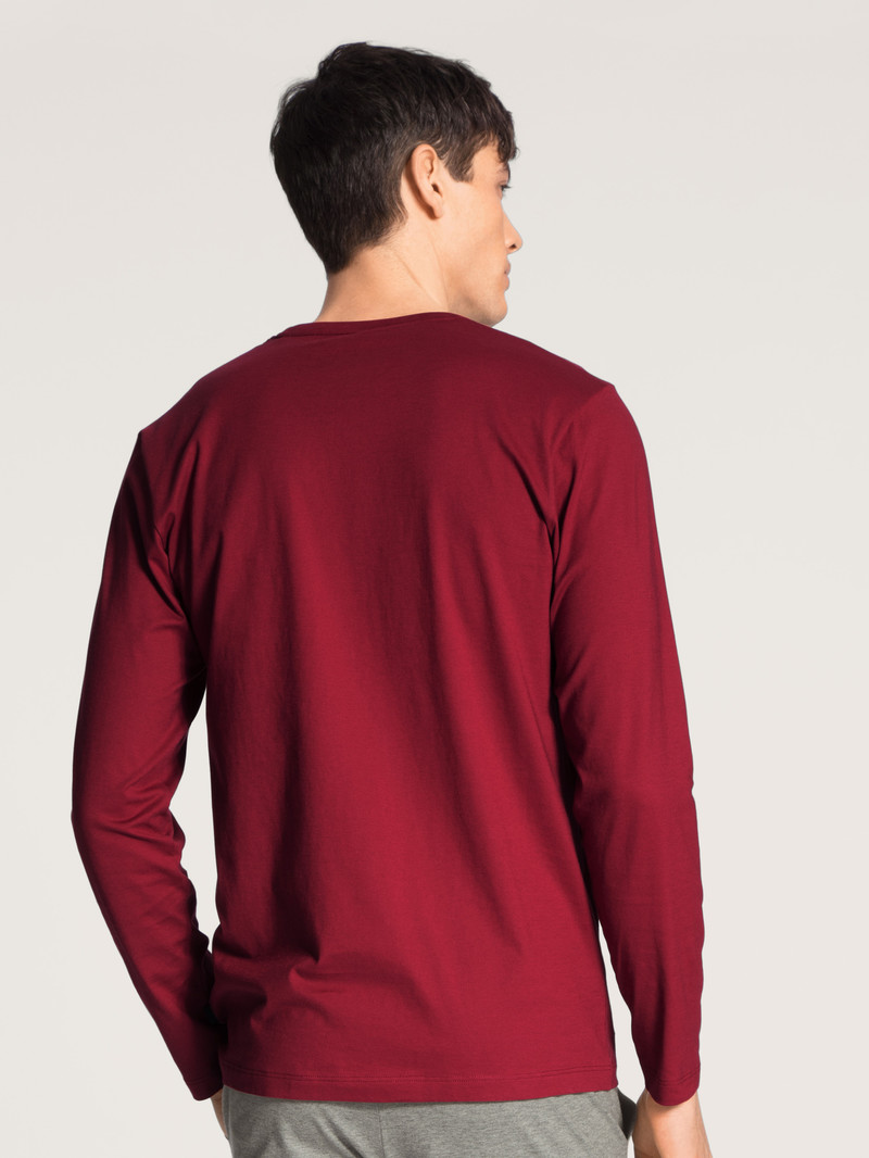 Vêtement De Nuit Calida Remix Basic Sleep Shirt Long Sleeve Rouge Homme | HYB-0783261