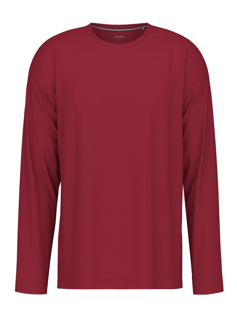 Vêtement De Nuit Calida Remix Basic Sleep Shirt Long Sleeve Rouge Homme | HYB-0783261