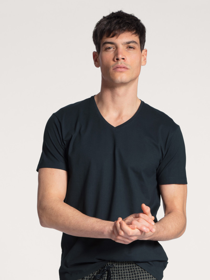 Vêtement De Nuit Calida Remix Basic Sleep V-shirt Noir Homme | WJB-1471849