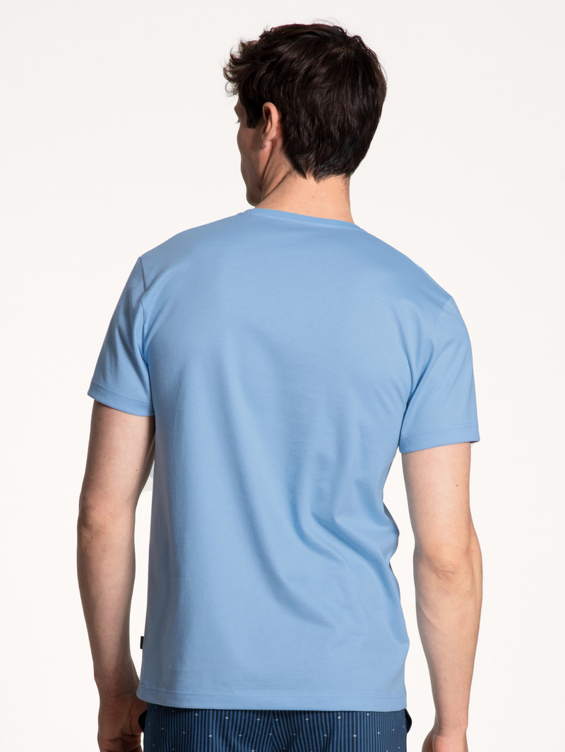 Vêtement De Nuit Calida Remix Basic Sleep V-shirt Bleu Homme | NER-8173844