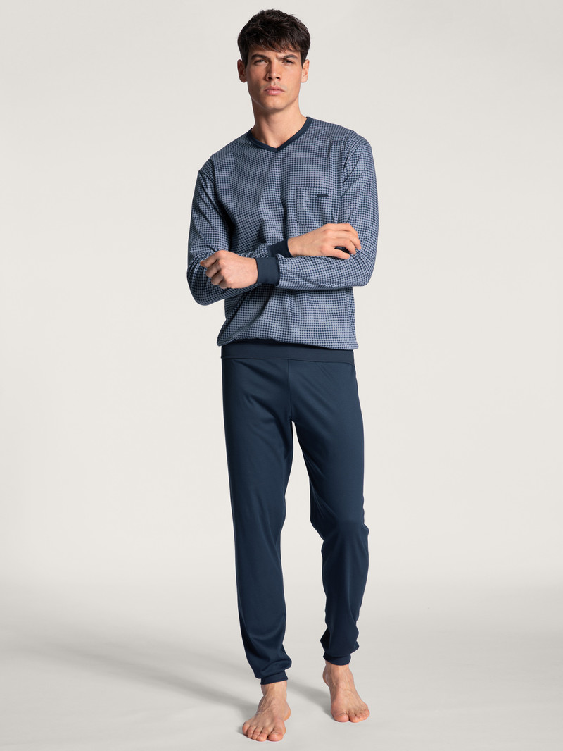 Vêtement De Nuit Calida Relax Choice Pyjama With Cuff Indigo Homme | RJM-5146985