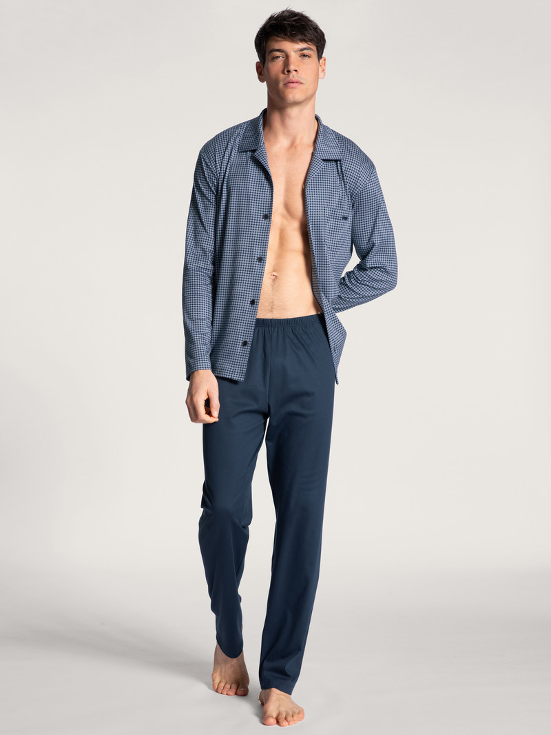 Vêtement De Nuit Calida Relax Choice Pyjama Buttoned Indigo Homme | GZO-6913407