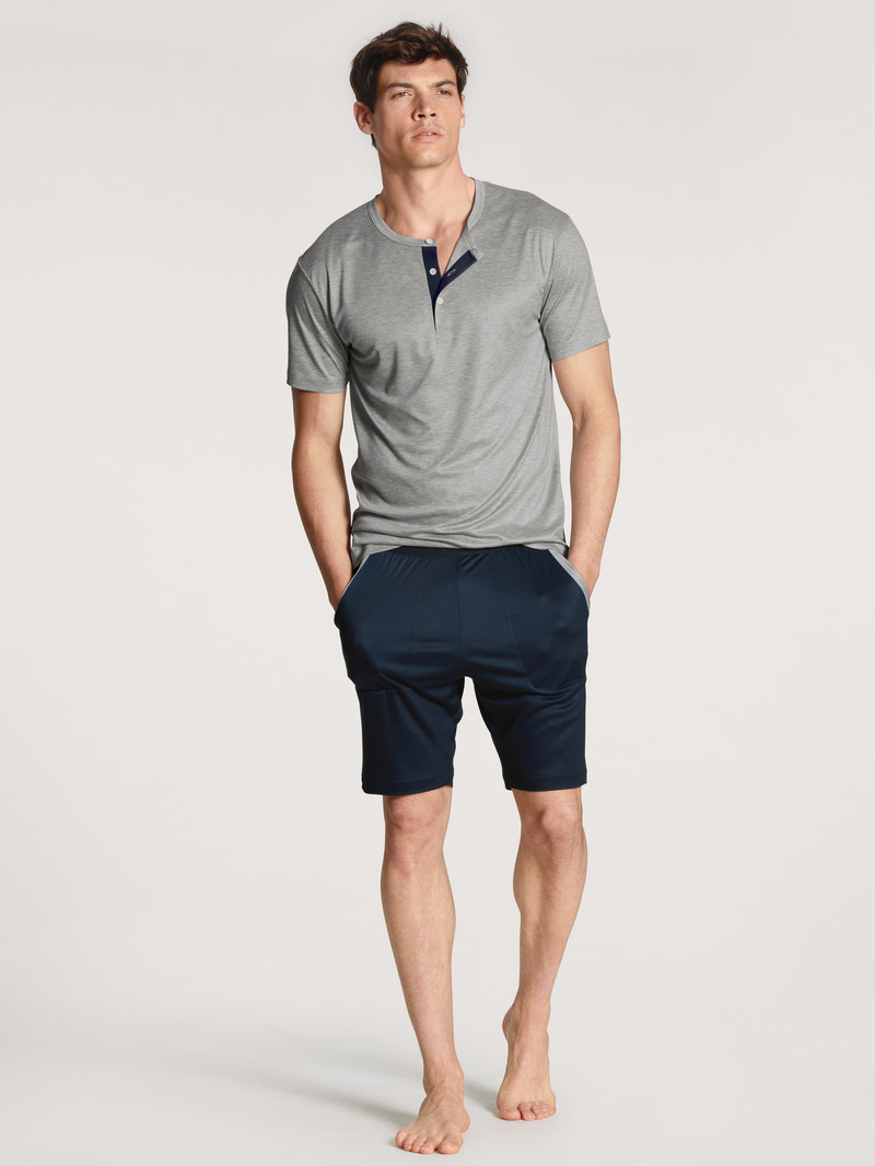 Vêtement De Nuit Calida Circular Night Short Pyjama, Cradle To Cradle Certified Gravel Melé Homme | RKE-7022699