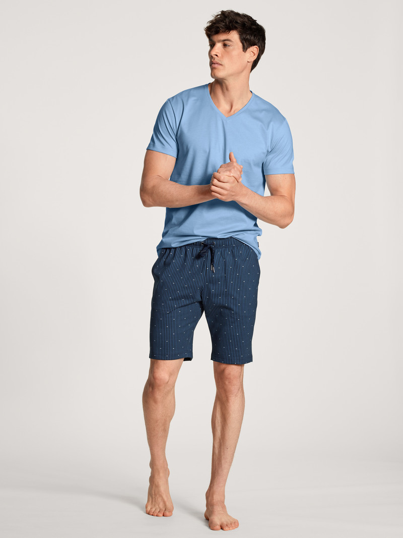 Vêtement De Nuit Calida Remix Basic Sleep Bermudas Bleu Homme | UZL-1405123