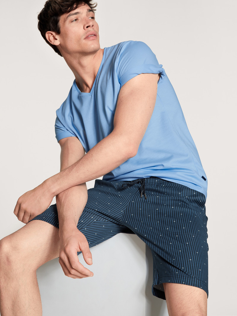 Vêtement De Nuit Calida Remix Basic Sleep Bermudas Bleu Homme | UZL-1405123