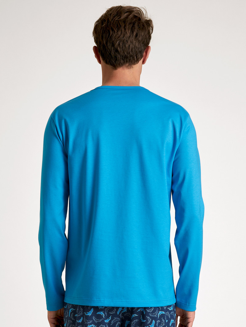 Vêtement De Nuit Calida Rmx Sleep Leisure Shirt Long Sleeve Bleu Homme | UVV-5147849