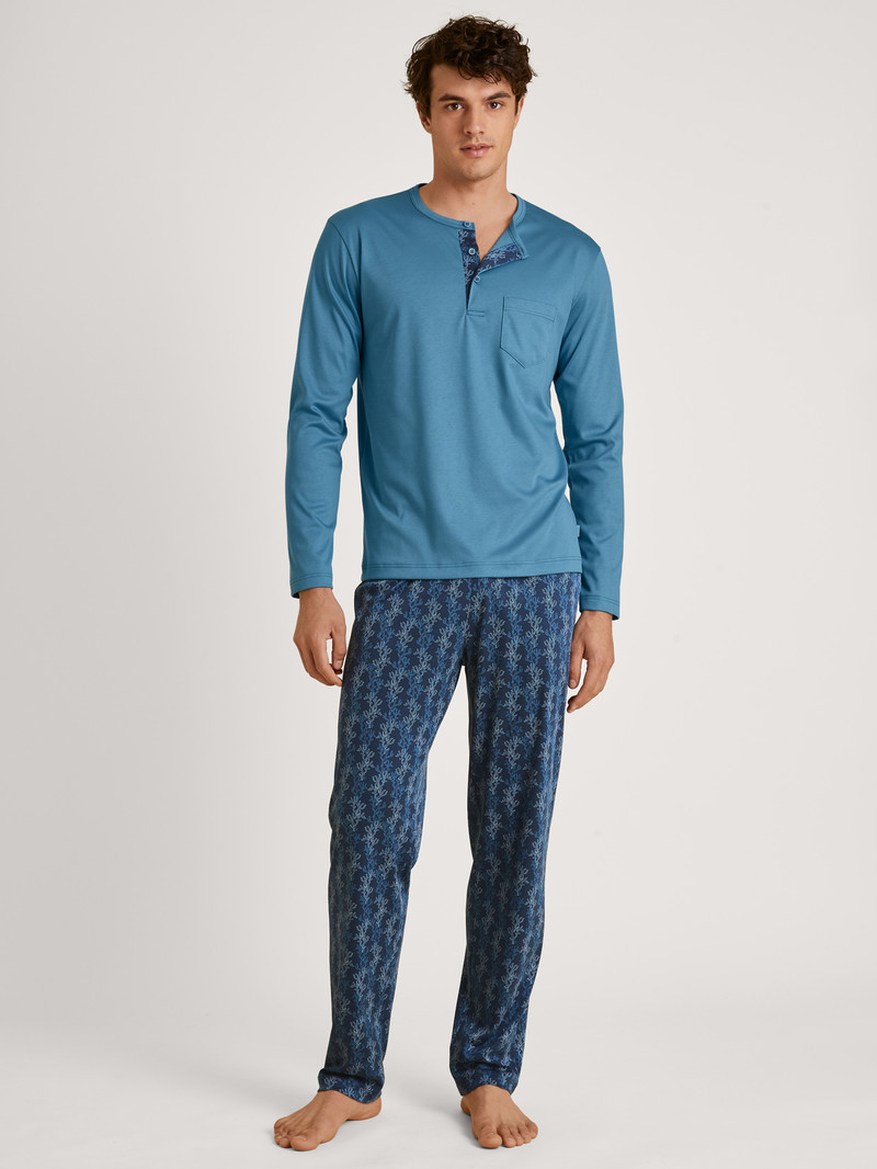 Vêtement De Nuit Calida Relax Choice 2 Pyjama Bleu Homme | OIP-2442291