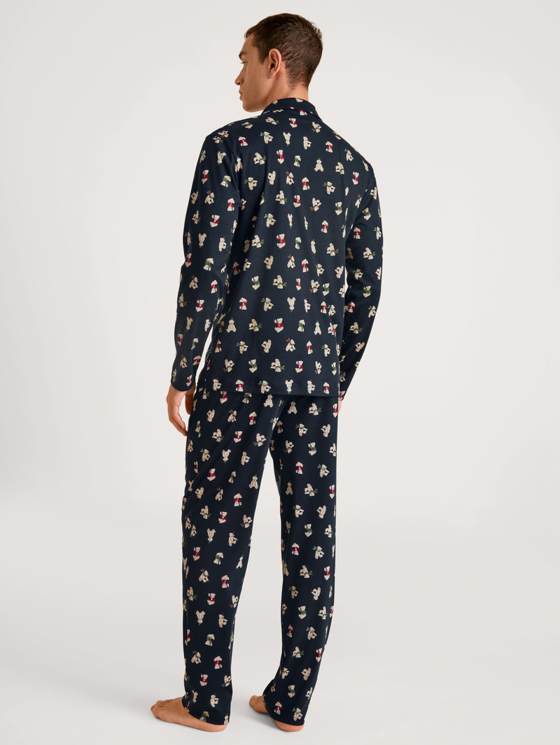 Vêtement De Nuit Calida Relax Teddy Pyjama Buttoned Noir Homme | VGE-1958143