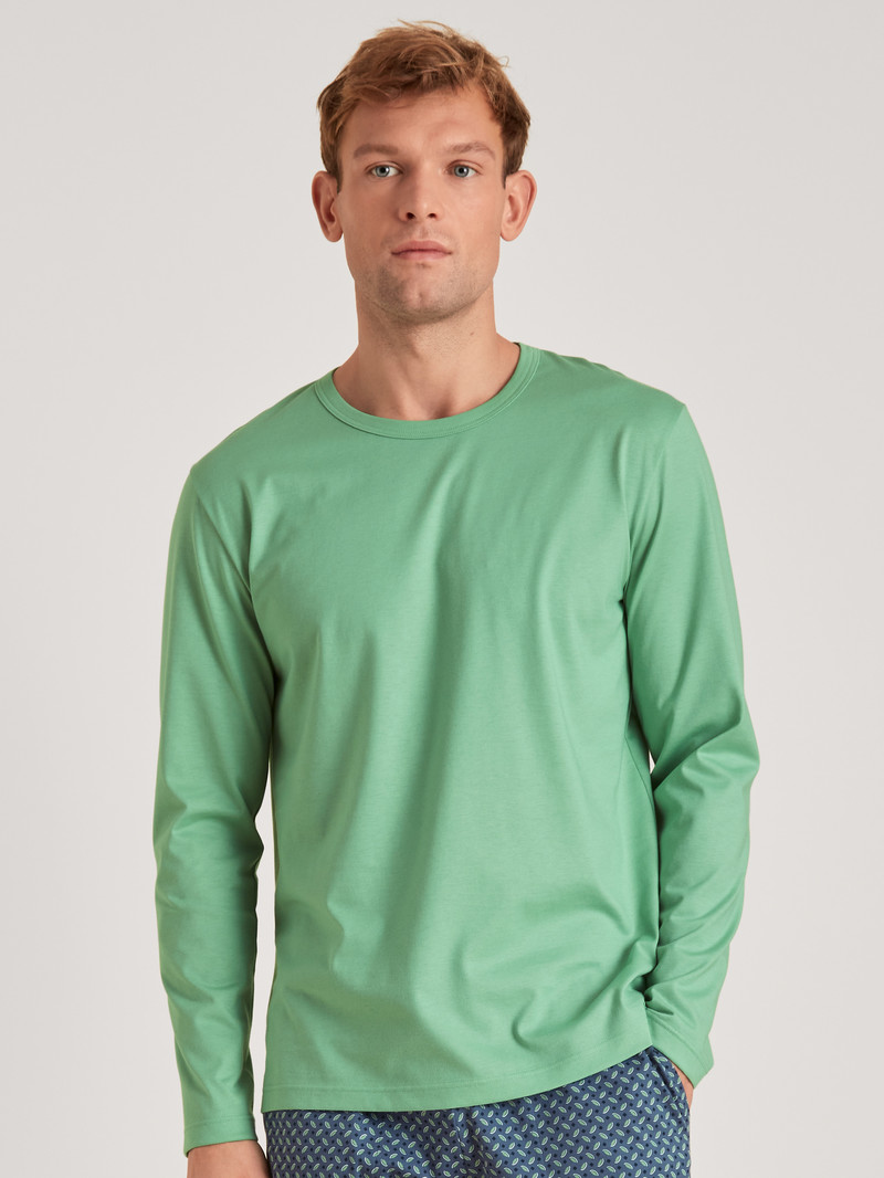 Vêtement De Nuit Calida Rmx Sleep Enjoy Shirt Long Sleeve Vert Homme | CSK-7091790