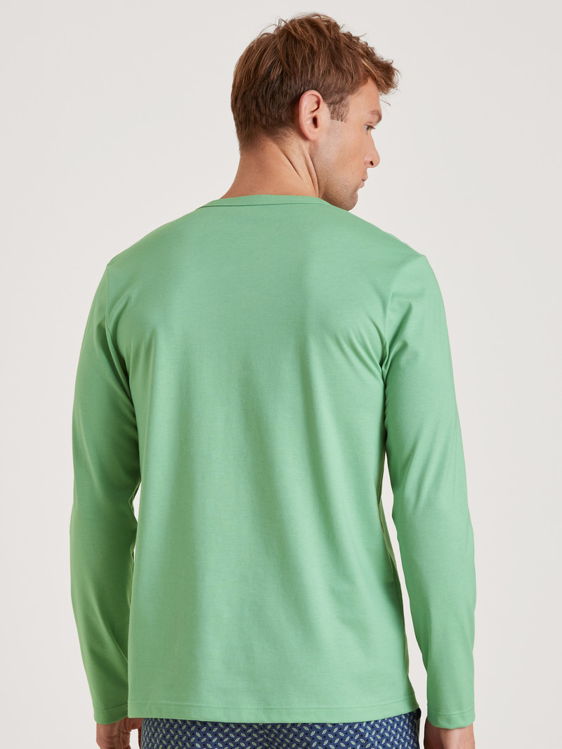 Vêtement De Nuit Calida Rmx Sleep Enjoy Shirt Long Sleeve Vert Homme | CSK-7091790