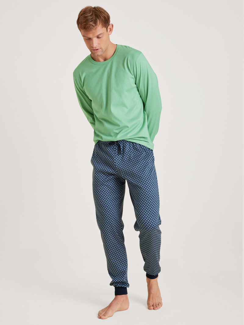 Vêtement De Nuit Calida Rmx Sleep Enjoy Shirt Long Sleeve Vert Homme | CSK-7091790