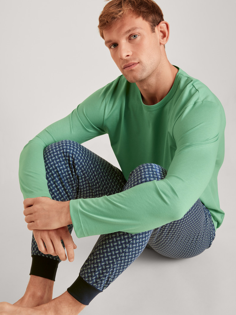 Vêtement De Nuit Calida Rmx Sleep Enjoy Shirt Long Sleeve Vert Homme | CSK-7091790