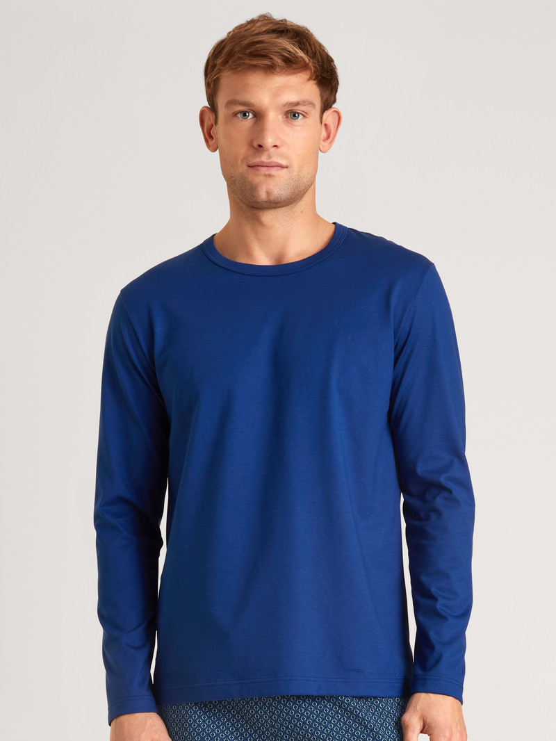 Vêtement De Nuit Calida Rmx Sleep Holiday Shirt Long Sleeve Bleu Homme | YGF-6162729