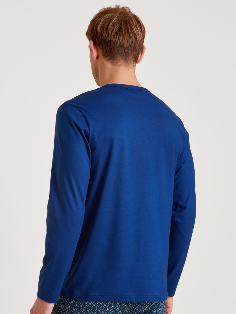 Vêtement De Nuit Calida Rmx Sleep Holiday Shirt Long Sleeve Bleu Homme | YGF-6162729