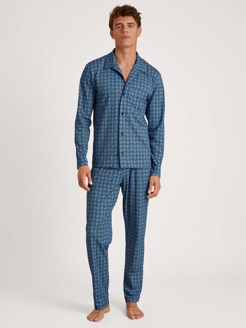 Vêtement De Nuit Calida Relax Streamline 2 Pyjama Buttoned Bleu Homme | DXX-6148351