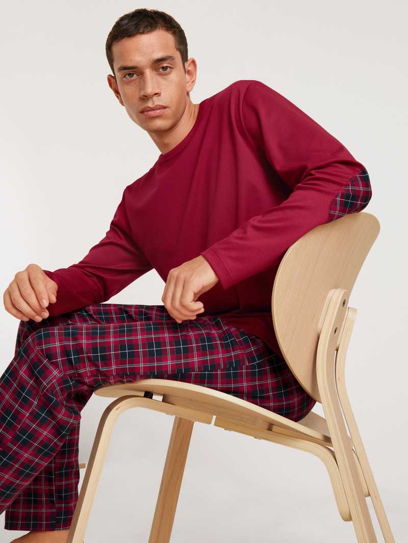 Vêtement De Nuit Calida Family & Friends Pyjama Rouge Homme | CWV-1166440