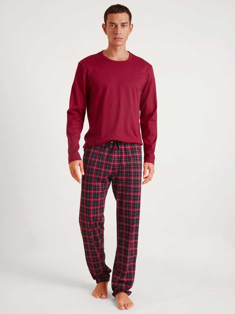 Vêtement De Nuit Calida Family & Friends Pyjama Rouge Homme | CWV-1166440