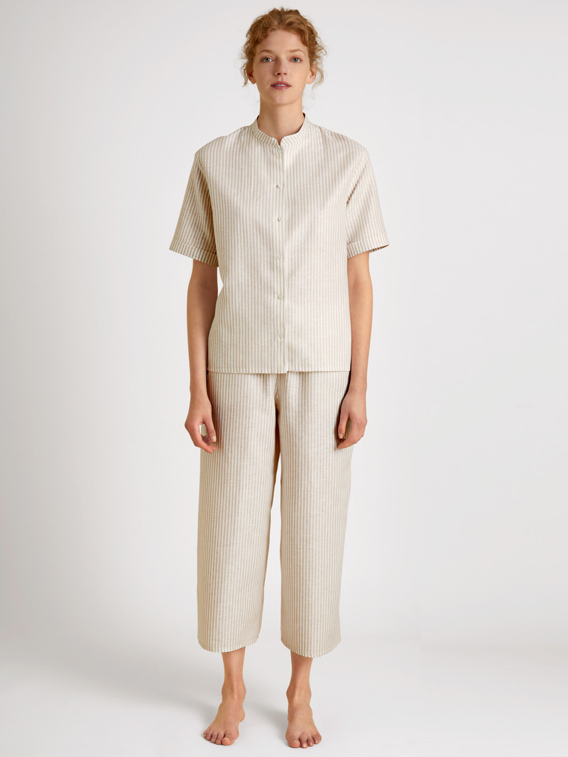 Summer Oufits Calida Linen Nights 7/8 Pyjamas Etherea Taupe Femme | GEE-4540497