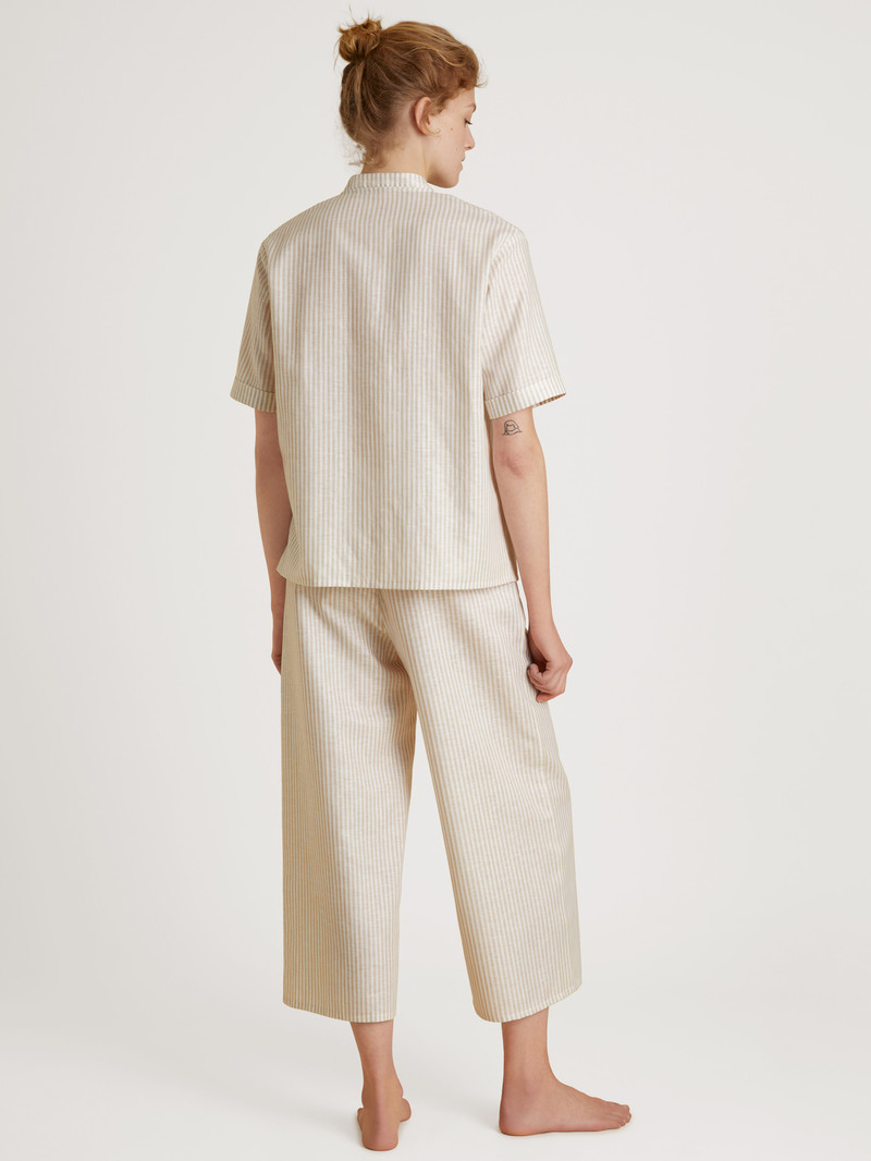 Summer Oufits Calida Linen Nights 7/8 Pyjamas Etherea Taupe Femme | GEE-4540497