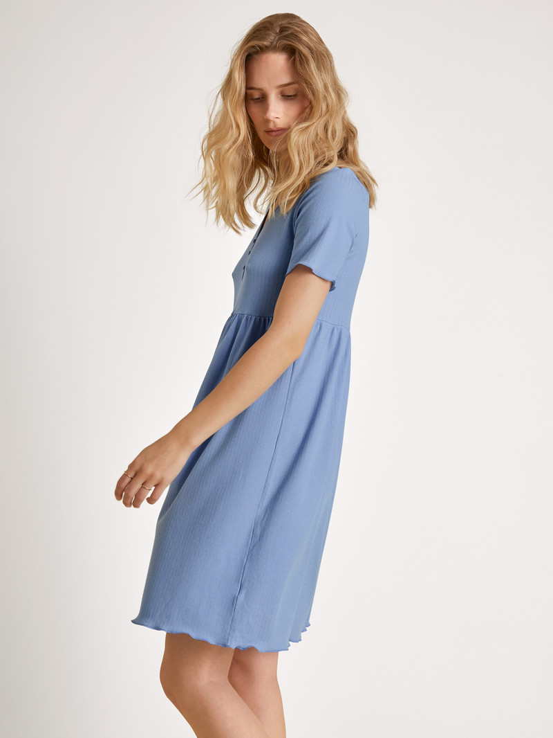 Summer Oufits Calida Favourites Harmony Sleepshirt, Length 95cm Bleu Femme | VVV-4053670