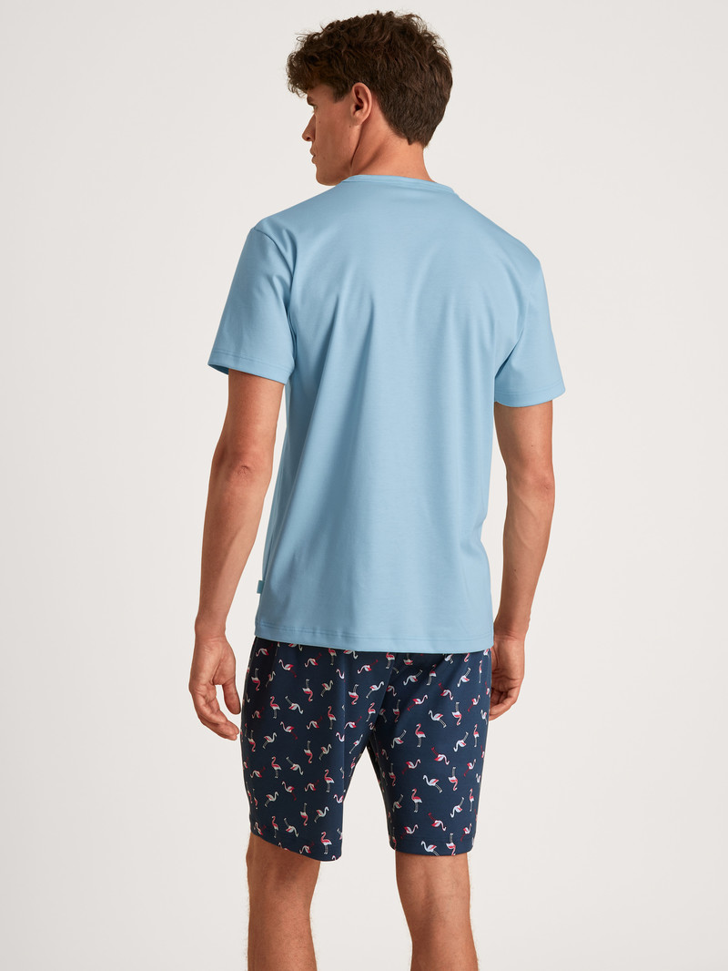 Vêtement De Nuit Calida Relax Streamline 6 Short Pyjama Bleu Homme | FWZ-2231108