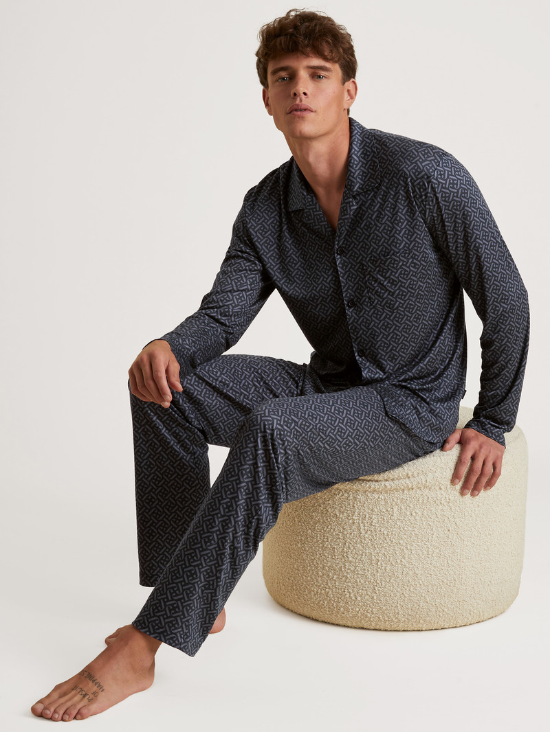 Vêtement De Nuit Calida Special Pyjamas Made Of Tencel, Modal And Silk Schwarz Homme | BCT-3757083