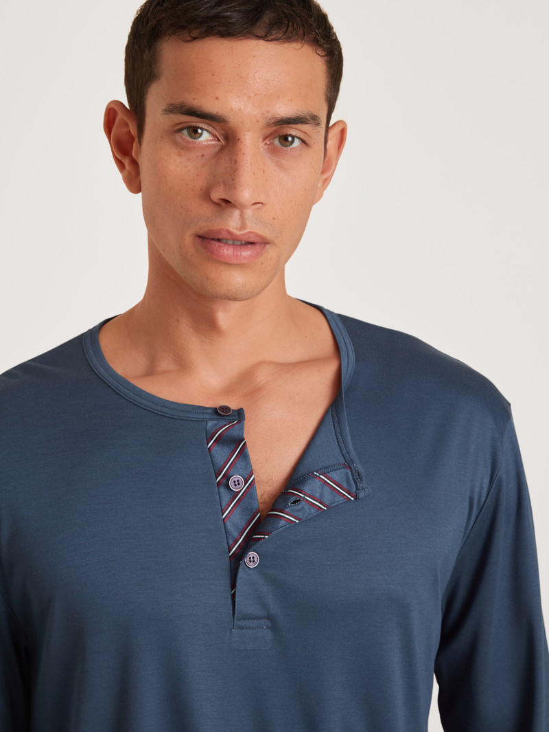 Vêtement De Nuit Calida Function Silk Pyjama Bleu Homme | EXL-4212130