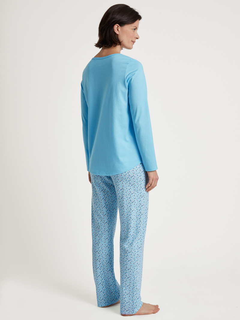 Vêtement De Nuit Calida Special Pyjama Bleu Femme | KVZ-1353515