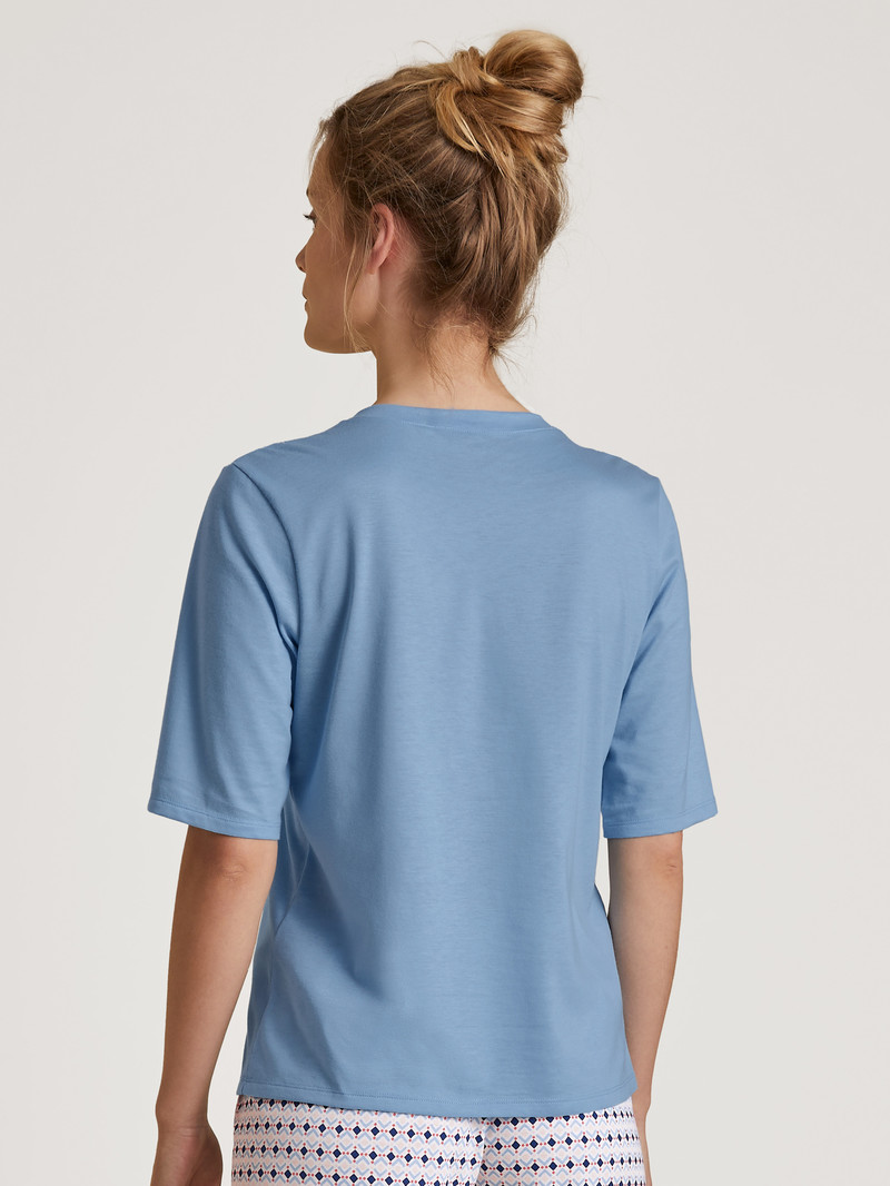 Loungewear Calida Special Shirt Short Sleeve Bleu Femme | SHT-3108239