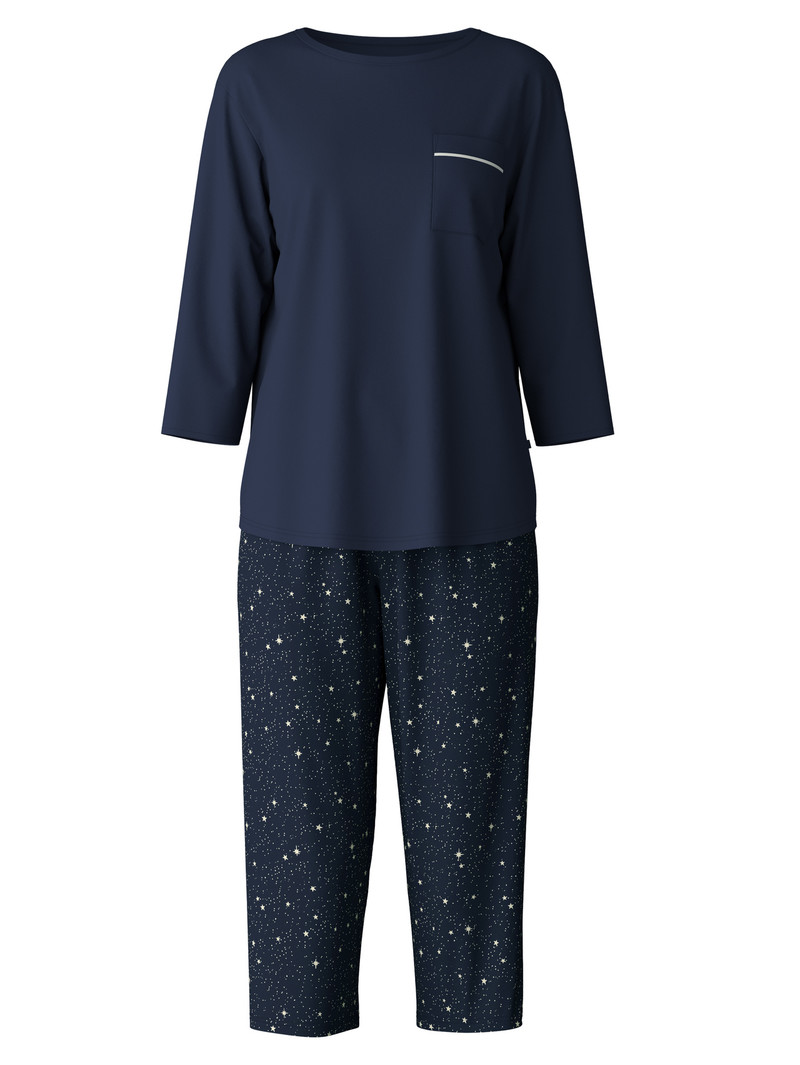 Vêtement De Nuit Calida Sweet Dreams 3/4 Pyjama Bleu Femme | PQX-3245665