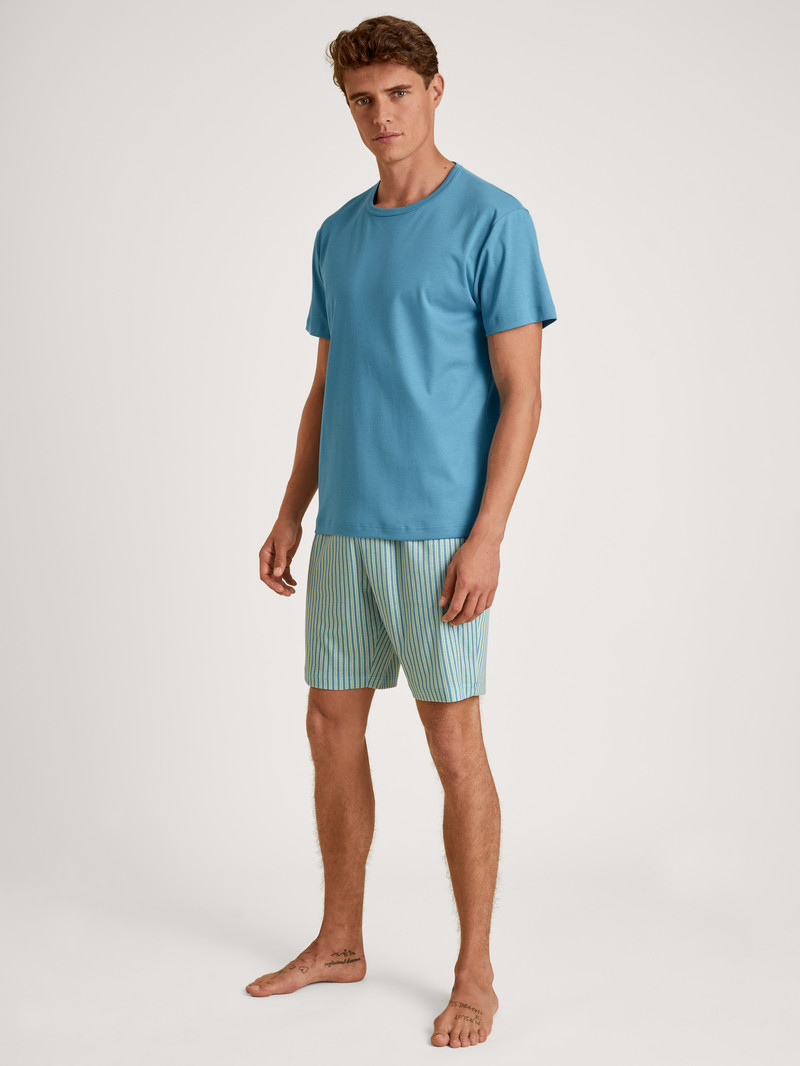 Vêtement De Nuit Calida Relax Streamline 3 Short Pyjama Bleu Homme | PJL-5585206